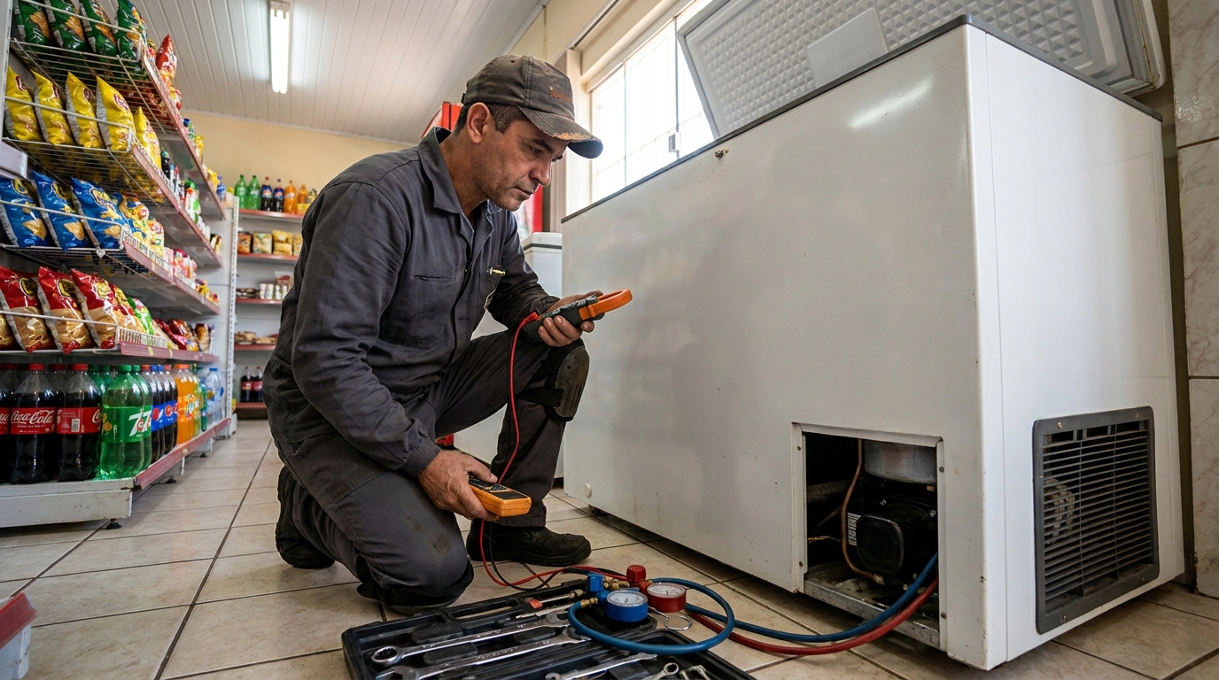 Conserto de placa eletrônica de freezer em Compensa, Manaus‑AM