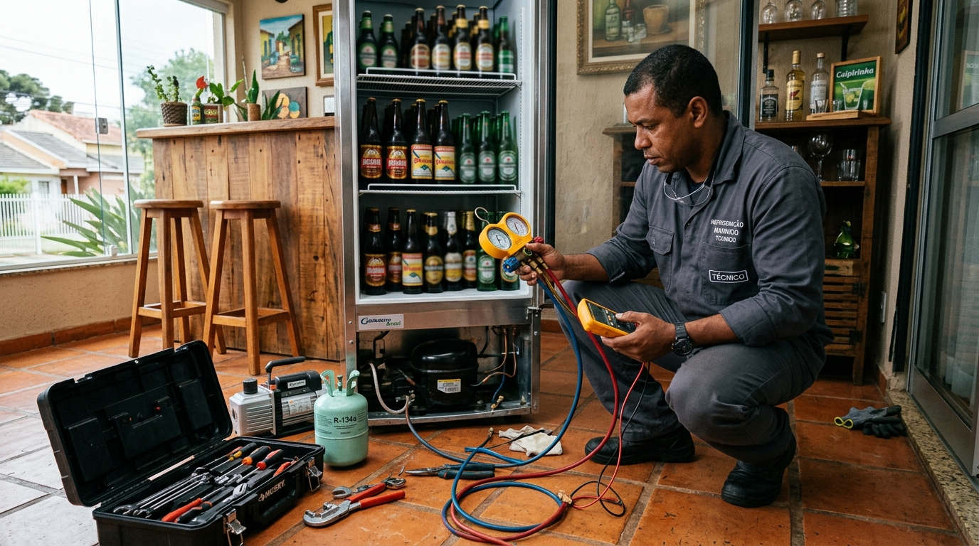 Técnico de conserto de cervejeira em residência em Manaus‑AM
